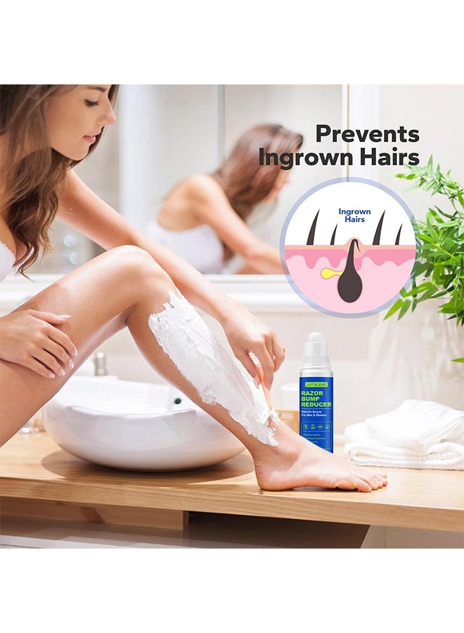 جايسوينغ مخفف نتوءات الحلاقة، سيروم رول أون للرجال والنساء، لتخفيف حروق الحلاقة لمنطقة البكيني، لوشن بعد الحلاقة لبشرة ناعمة وخالية من النتوءات 100 مل - Image 3