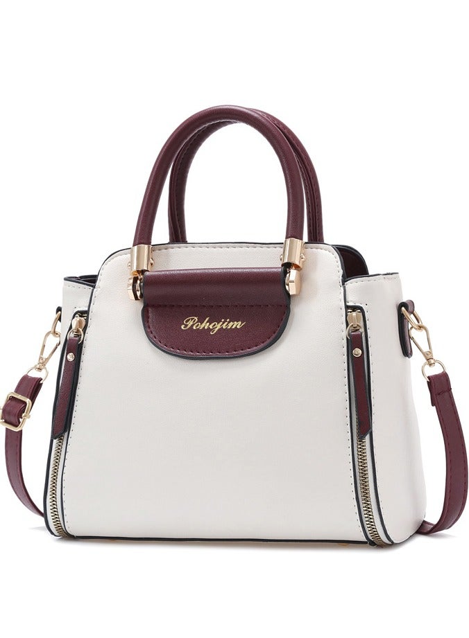 pohojim Women's Versatile Contrast Color Crossbody Bag, PU Leather Crossbody Bag Ladies Large Capacity Shoulder Bag Handbag Tote Bags Clutch Bag, Fashion Daily Commuting Sling Bag Side Bag - Image 1