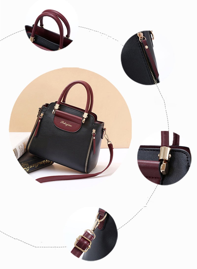 pohojim Women's Versatile Contrast Color Crossbody Bag, PU Leather Crossbody Bag Ladies Large Capacity Shoulder Bag Handbag Tote Bags Clutch Bag, Fashion Daily Commuting Sling Bag Side Bag - Image 4