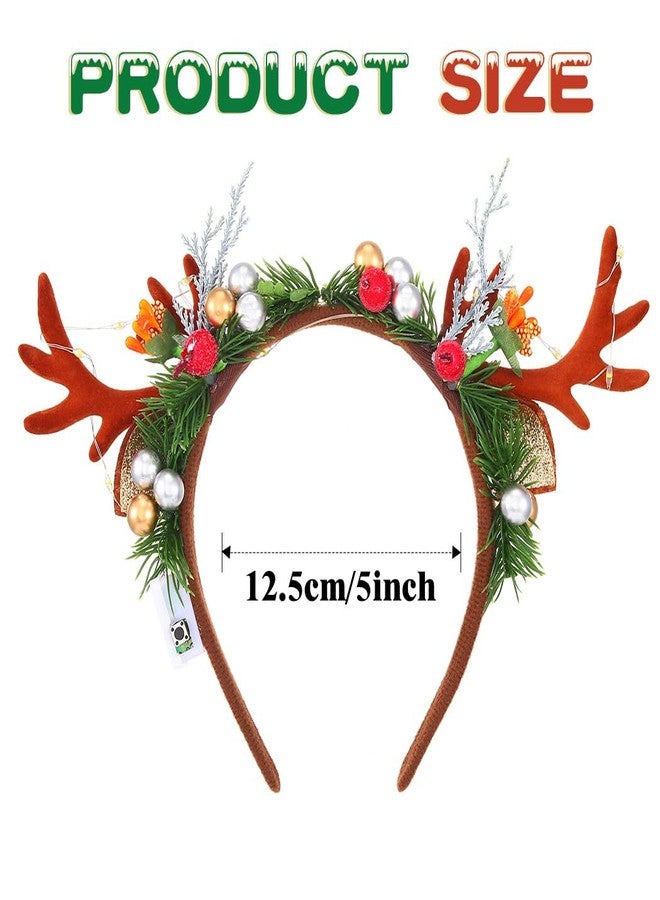 JONKY Christmas Headband Light up Reindeer Antlers Headpiece Xmas Party Costume Hair Accessories for Women - Image 5