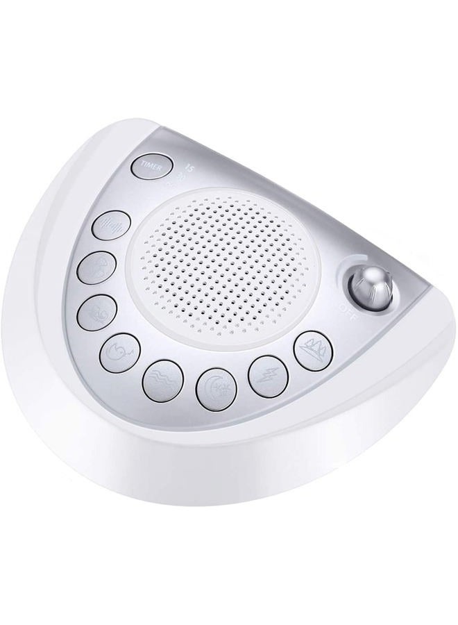 Raynic White Noise Machine Sound Machine Portable Sleep Machine with 24 Natural Soothing Sounds, Timer, USB Port, Headphone Jack for Baby, Kids, Adults, Travel, Office, Home (Silver) - Image 1
