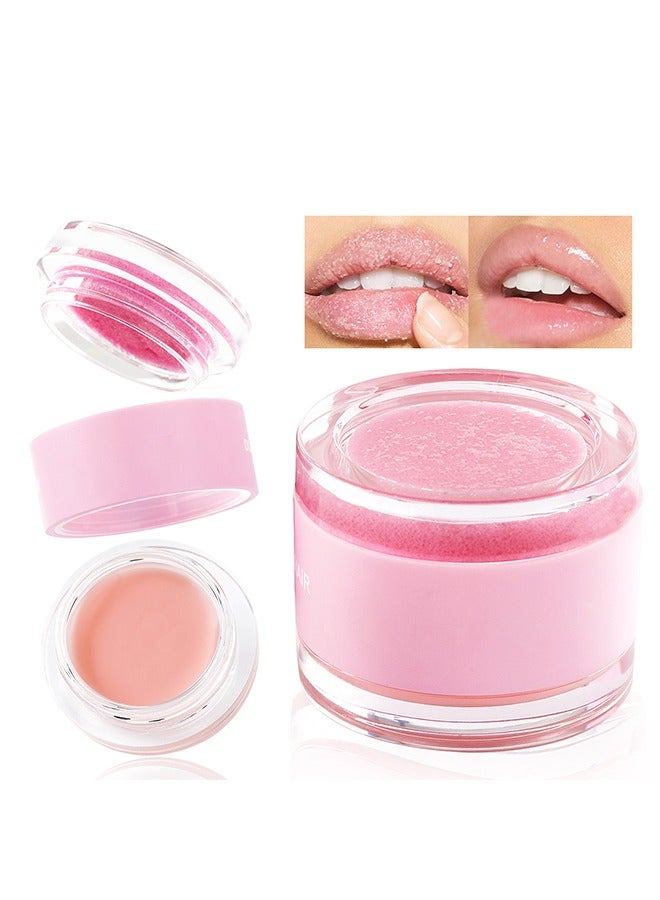 فايبلي سكر سكراب وإصلاح الشفاه، بلسم علاجي 2 في 1 للعناية بالعلاج مرطب للاكزيما الجافة وتفتيح البشرة، عسل، فيتامين ب و ج الطبيعة تجديد متقدم خلال الليل لعلاج الشقوق - Image 1