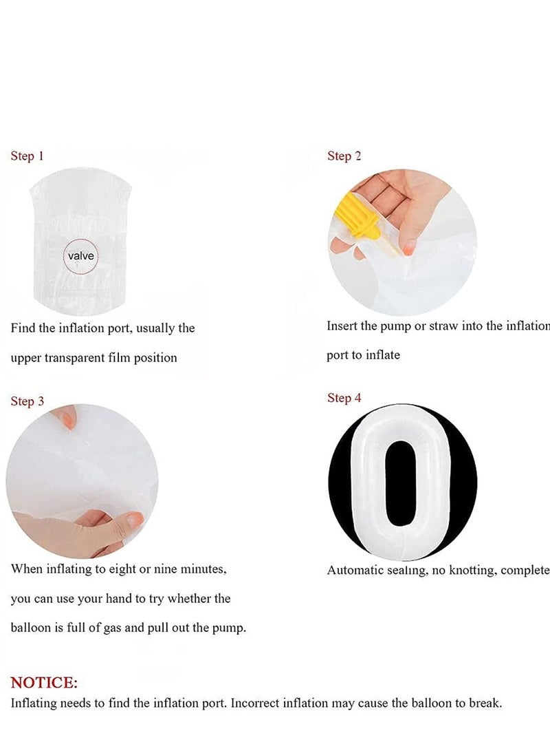 Zikra بالونات حروف رقمية 40 بوصة بالون فويل مايلار لحفلات الزفاف وحفلات توديع العزوبية وأعياد الميلاد وحفلات الاستحمام العرائسية والتخرج والاحتفالات السنوية يمكن أن تطير بالهيليوم رقم 8 أبيض - Image 4