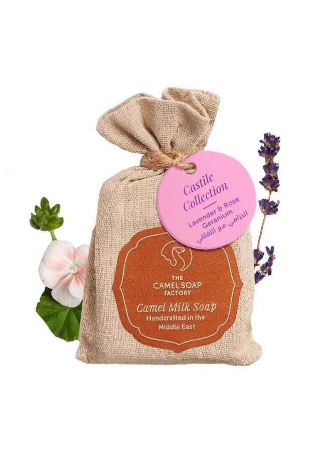The Camel Soap Factory Lavender & Rose Geranium Castile Soap Bar 95g  - Image 1