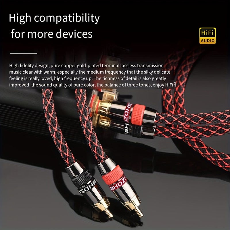 Premium Hi Fi Audio Cable 39.37 Inch 2RCA to 2RCA Interconnect for Amplifier - Image 2