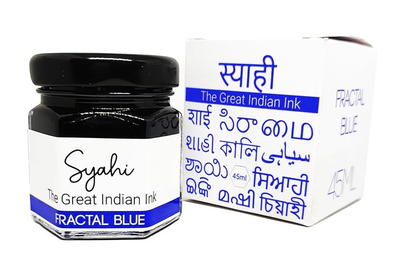 syahi - The Great Indian Ink (Fractal Blue) Fountain Pen, Calligraphy, Drawing, Doodle - Image 1