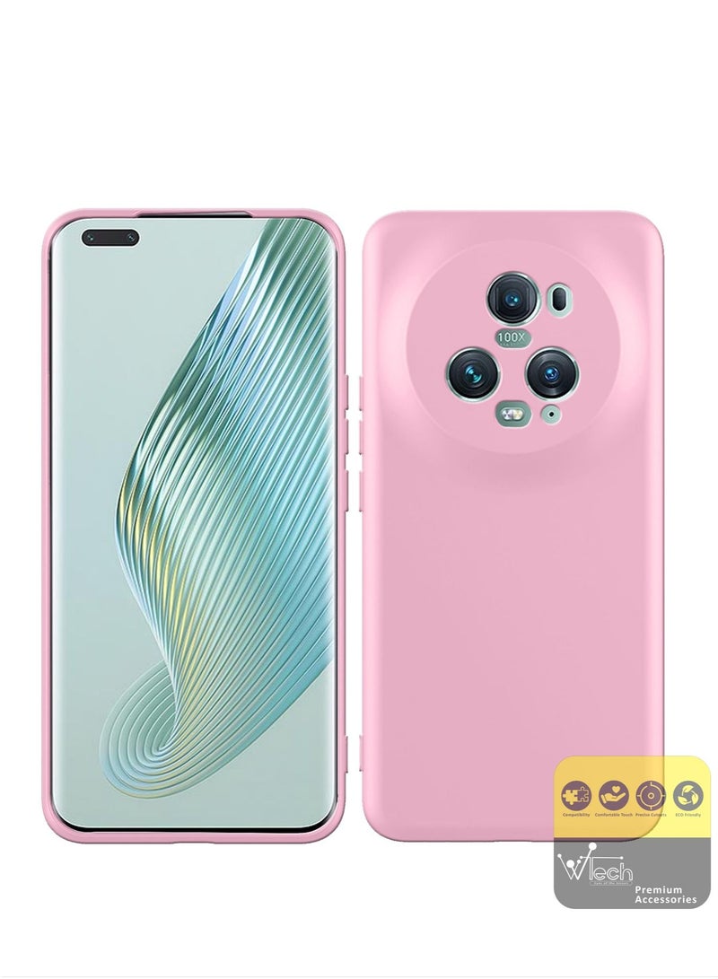 Wtech Liquid Silicone Ultra Thin TPU Phone Case Cover For Honor Magic 5 Pro 5G 2023 Pink - Image 1