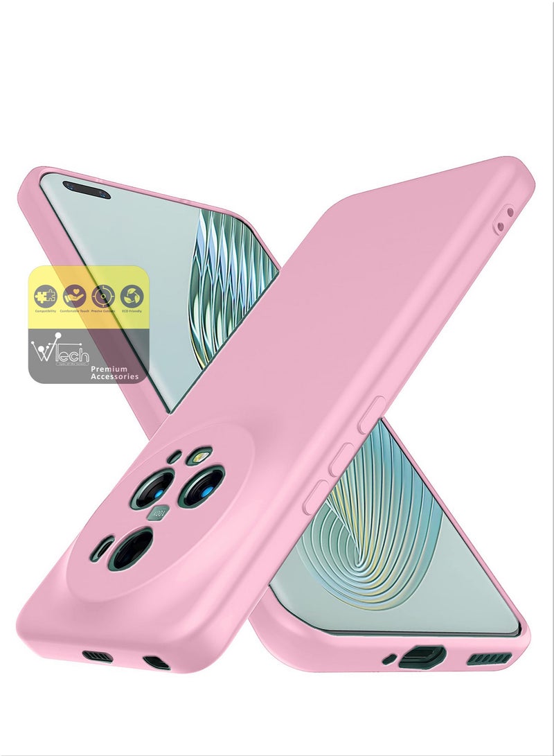 Wtech Liquid Silicone Ultra Thin TPU Phone Case Cover For Honor Magic 5 Pro 5G 2023 Pink - Image 5