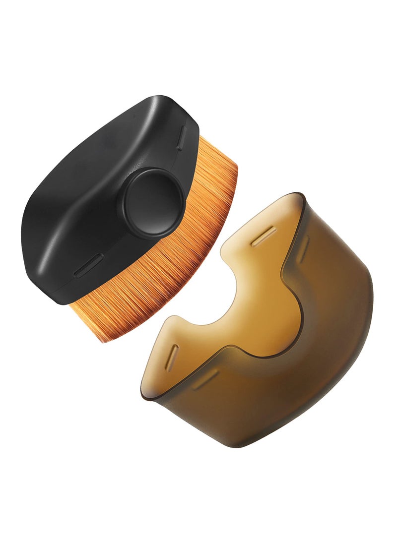 Generic Dolphin-Shaped Hexagon Foundation Brush for Liquid, Cream, and Powder Makeup - Perfect for Blending with Storage Case - Ideal for Flawless Application of Blush and Foundation.  - Image 1