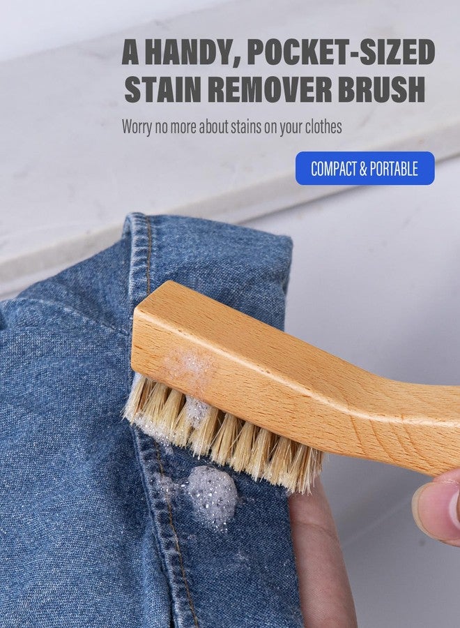 VASSON Natural Soft Boar Bristle Laundry Stain Brush, Laundry Scrub Brush,Laundry Brush for Stains on Clothes, Gentle Stain Remover for Knits, Cotton, and Linens - Image 3