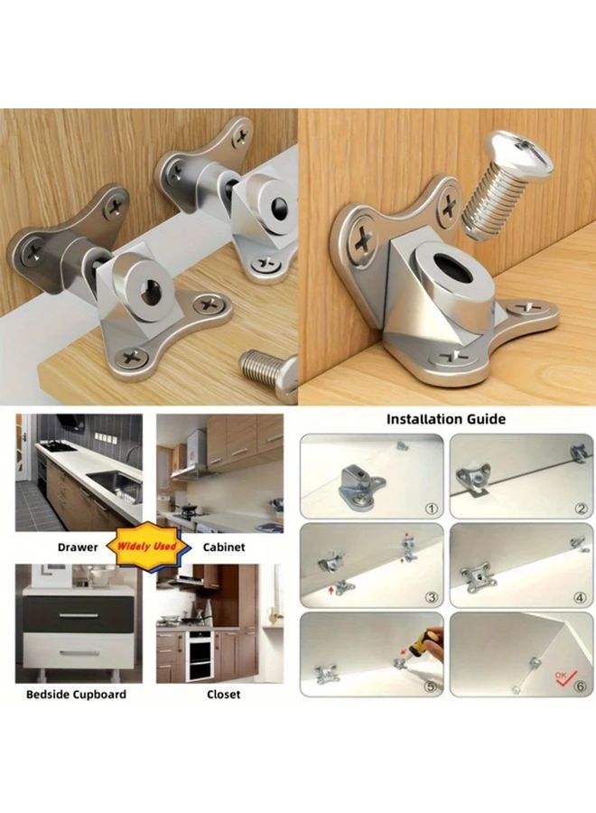50Pcs Metal L Bracket With Screws Furniture Support Connectors For Wardrobes Drawers Cabinets - Image 3