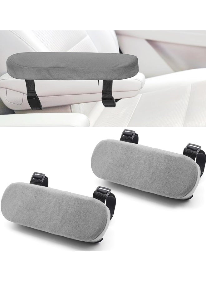 2PCS Car Seat Armrest Covers, Universal Chair Arm Covers for Car Seat, Office Chairs, Wheelchair, Gaming Chair（Grey） - Image 1