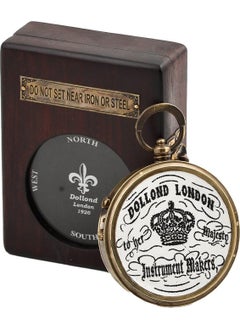Hediyesahibi Handy Compass with Pattern on Brass Wooden Box  - Image 2