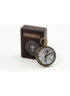 Hediyesahibi Handy Compass with Pattern on Brass Wooden Box  - Image 3