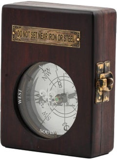 Hediyesahibi Handy Compass with Pattern on Brass Wooden Box  - Image 5