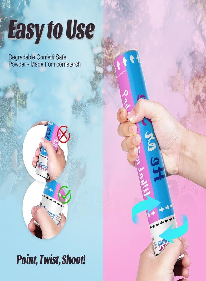POPUPARTY 2 Pack Gender Reveal Confetti smoke Powder Cannon | 1 Pink & 1 Blue Confetti and Powder Poppers | Ideal for Baby Girl or Boy Gender Reveal Decoration and party - Image 3