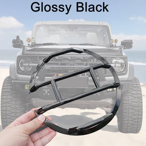 YOCTM غطاء واقي لمصباح الرأس الأمامي متوافق مع فورد برونكو 2021 2022 2023 2024 2025 مجموعة زينة خارجية غلاف مصابيح الرأس 2-pack (أسود) - Image 4