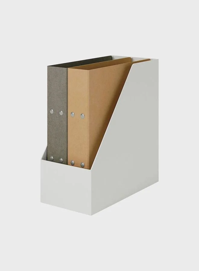 MUJI Polypropylene Stand File Box Wide, A4, W15 x D27.6 x H31.8cm, White