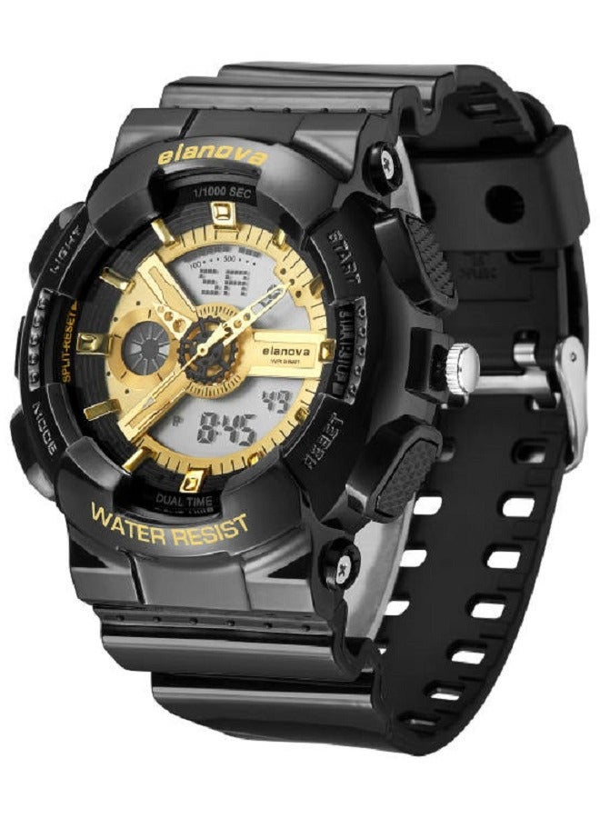Elanova Wristwatch with hands and an illuminated digital display, water-resistant, with a durable strap, model EL908 - Image 2