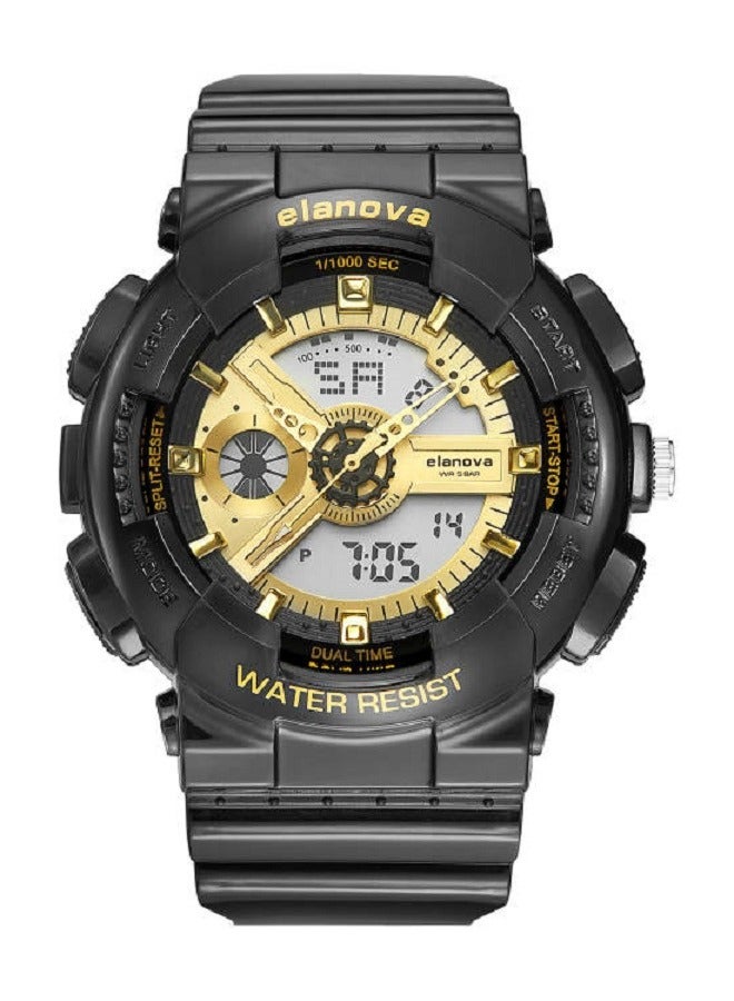 Elanova Wristwatch with hands and an illuminated digital display, water-resistant, with a durable strap, model EL908 - Image 1