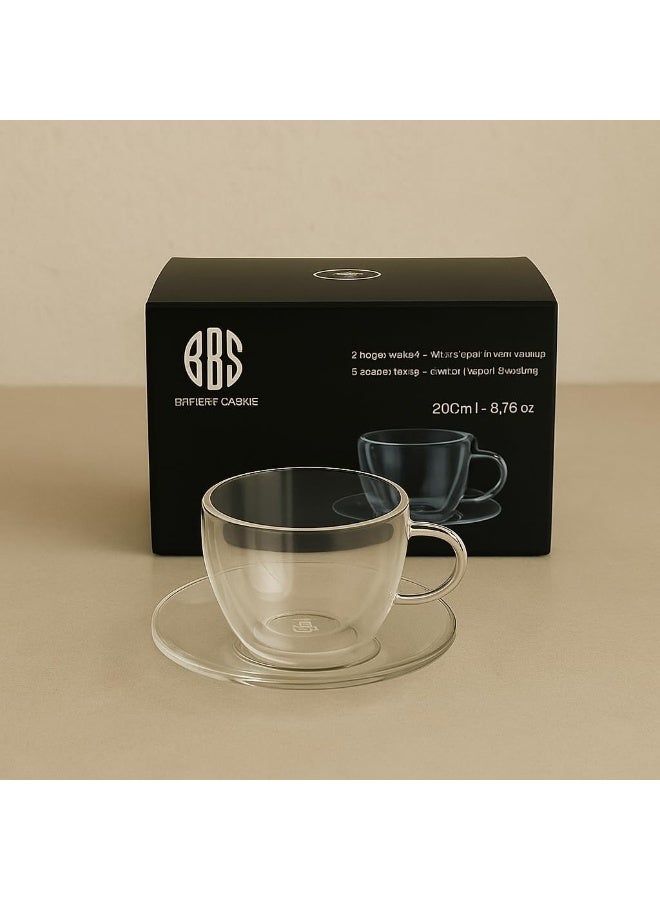 BS B&S Double Wall Glass Cup 120ml | Heat Resistant Espresso & Tea Cup Set | Borosilicate Glass | Insulated Design | 2pcs Kitchen Accessory | Eco-Friendly | Durable & Elegant Coffee Glassware - Image 3