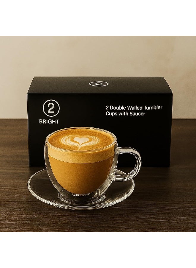 BS B&S Double Wall Glass Cup 120ml | Heat Resistant Espresso & Tea Cup Set | Borosilicate Glass | Insulated Design | 2pcs Kitchen Accessory | Eco-Friendly | Durable & Elegant Coffee Glassware - Image 2