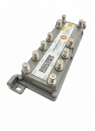Commscope DIGICOMM CSMAPDU9VPI 9-Port MoCA HomeConnect Passive VoIP Amplifier with MoCA Connectivity, Unity Forward/Reverse, with Power inserter, Faster Internet Phone Comcast Xfinity (9-Port MoCA, Gray) - Image 1
