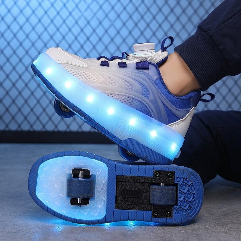 Trendy Kids' Roller Skates with Dual Wheels - Adjustable for Boys and Girls - Image 2