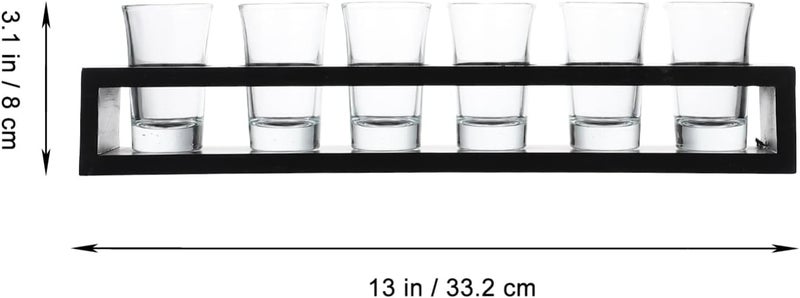 woobles Shot Glasses Set Wood Craft Beer Flight Sampler Tray Serving Set Shot Glass Tray Holder with Glasses - Image 4