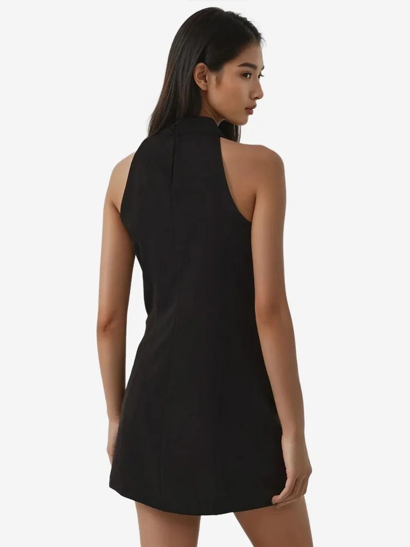 HICCUP Cowl Neck Draped Detail Mini Dress