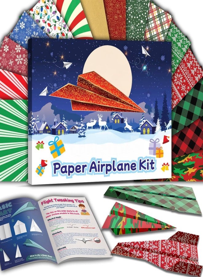 Pelto Paper Airplane Kit, Toys for Ages 8-13 Instruction Book, 60 Holiday Sheets, Christmas Gift Box, Stocking Stuffers Ideas for Boys 8-12 Christmas Stocking Stuffers for Kids, Christmas Crafts 2024 - Image 1