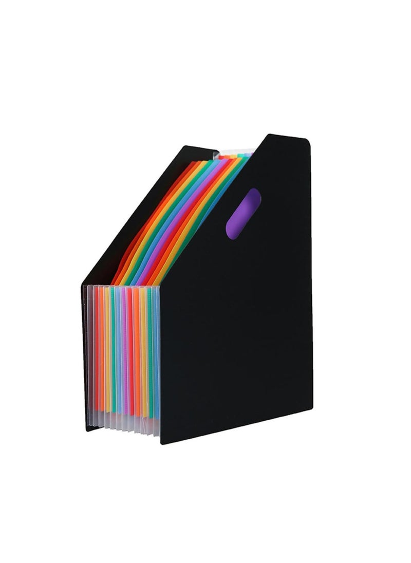NIIMBOT - Pockets File Folder A4 Vertical File Organizer Expanding File Holder for Students Examination Paper,Bills,Office,Study,Black bookstand style - Image 1