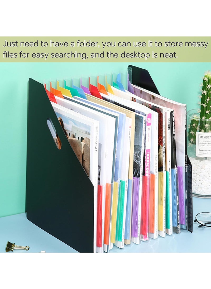 NIIMBOT - Pockets File Folder A4 Vertical File Organizer Expanding File Holder for Students Examination Paper,Bills,Office,Study,Black bookstand style - Image 1