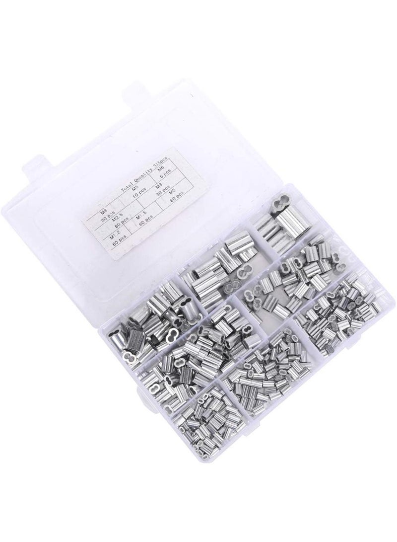 GGOOT Wire Rope Crimping Tool, 315pcs Ferrule Kit Aluminum Crimping Loop Sleeve M1.2 M1.5 M2 M2.5 M3 M4 M5 M6 Hardware Parts  - Image 5