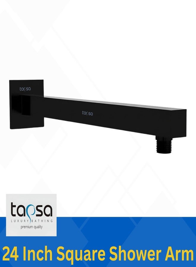 TAPSA LUXURY BATHING Tapsa Stainless Steel 24 Inch Square Arm Black|Shower Rod For Showers|Black Shower Arm|Shower Arm for Overhead Showers (Pack of 1) - Image 2