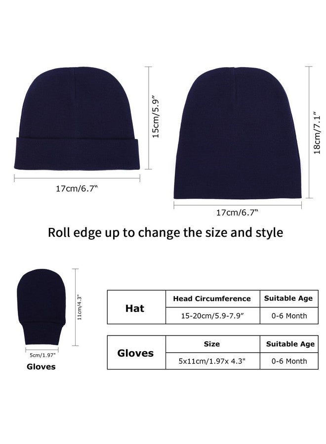 DRESHOW BQUBO Baby Hats and Mittens Infant Cotton Beanie Gloves No Scratch Set Newborn Hospital Hat for Boys Girls - Image 5