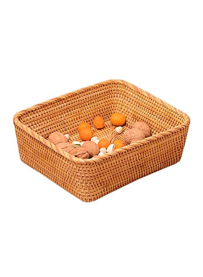 Square 3pcs Set Rattan Woven Fruit Basket Candy Snack Plate - Image 5