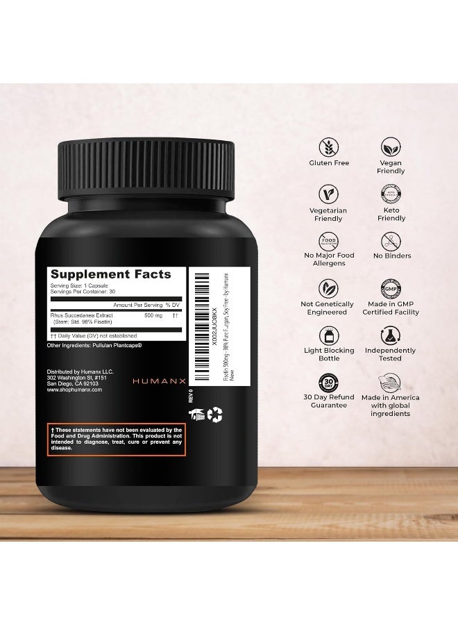 HUMANX Fisetin 500mg - 98% Pure Fisetin Supplement - Image 2