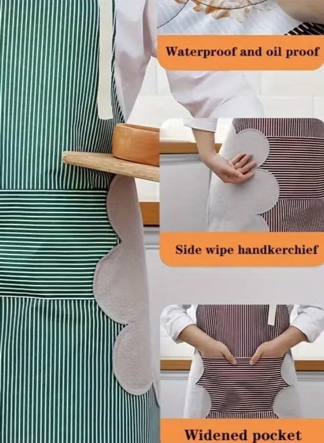 Waterproof Kitchen Apron with Front Pockets - Multi Colors, - with Microfiber Towel Sides for Wiping Hands, Waterproof and Oil Resistant, Suitable for Men and Women, Restaurant and Cafe Cloth Apron, Unisex Cooking and Baking Apron with Pockets and Dirt-Resistant Fabrics - Image 3