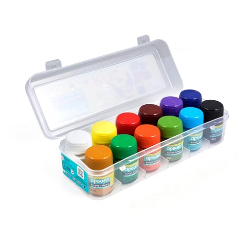 Apsara Acrylic Colour 12 Shades Kit |12 Colours x 10 ml | Multicolour & Multi-Surface | Non-Toxic & Safe Colours | Brilliant Colours | Use for Artists, Children, Boys & Girls - Image 4