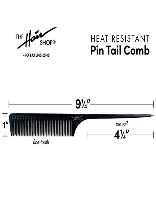 The Hair Shop - By The Hair Shop, Premium Ergonomic Black Pin Rat Tail Carbon Fiber Heat Resistant Teasing Combs With Pintail (Black) 3 Pack W/ Free Shark Clip - Image 1
