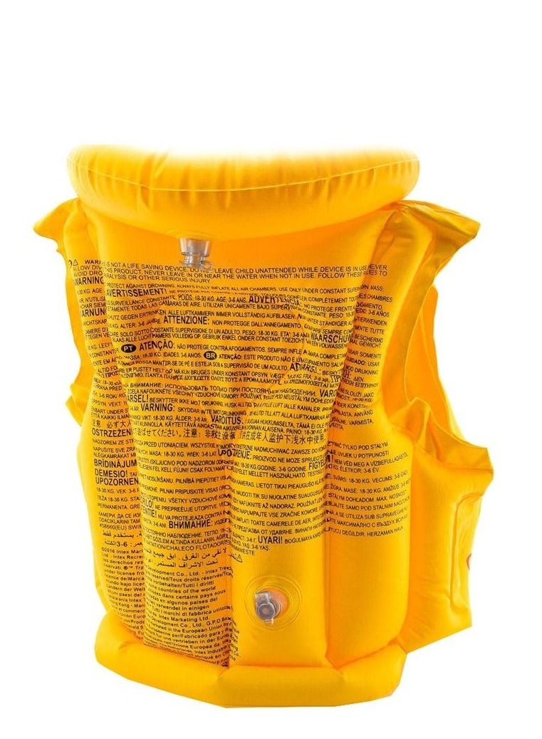 Toy Box Inflatable Swim Vest Life 50cm Jacket With Safety Fasteners For Kids 4 Years And Above - Image 2