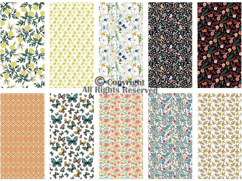 Craftido -25 Options- 100% Cotton Quilting Fabric Bundles 10pcs Fat Quarters 18”x21”-Medium Weight 5.2 oz- Soft Cotton for Quilting, Sewing Project, Patchwork, DIY Crafts – Secret Garden - Image 2