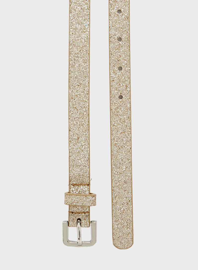 Ginger Glitter Slim Belt