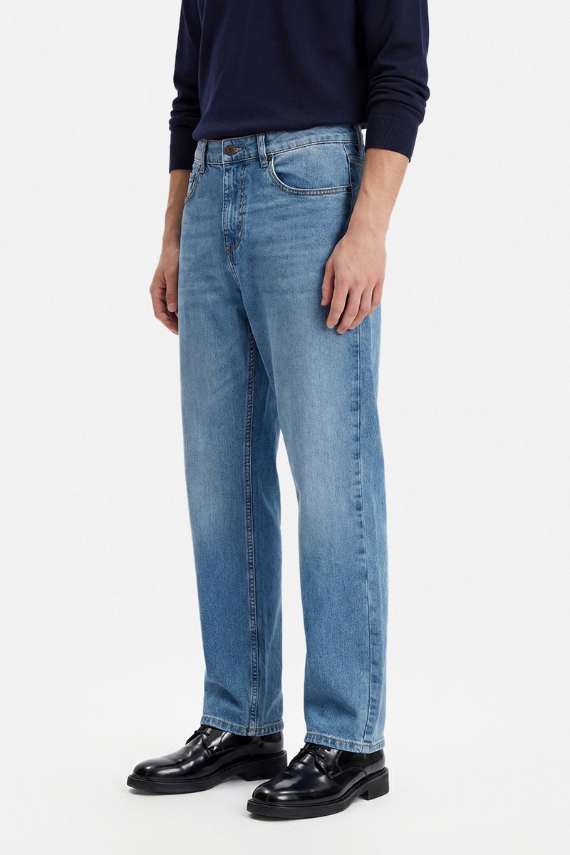 SNITCH Blue Solid Straight Fit Casual Jeans - Image 3
