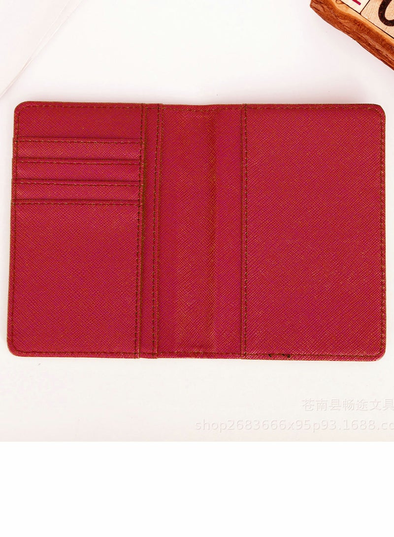 SYOSI 2Pack Bridal Passport Covers Holder Leather and Credit Card Combo Protector Case Travel Accessories for Women Men Red White  - Image 2