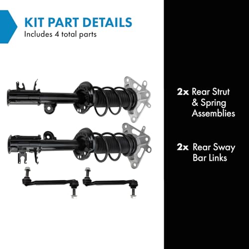 TRQ Rear Suspension Kit Complete Strut & Coil Spring Assembly Sway Bar Stabilizer Link Compatible with 2015-2021 Jeep Renegade - Image 2