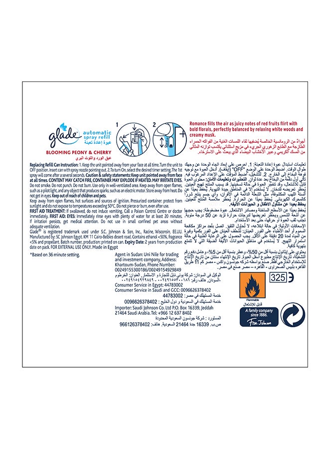 Glade Blooming Peony And Cherry Fragrance Automatic Refill 2 x 269ml - Image 2