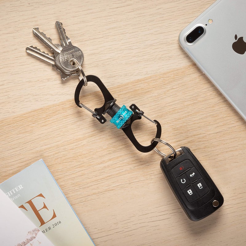 Nite Ize SlideLock 360 Degree Magnetic Locking Dual Carabiner - S-Biners with Twist-to-Lock Collar - Magnetic Carabiner Keychains for Keys, Camping Accessories & More - Blue - Image 2