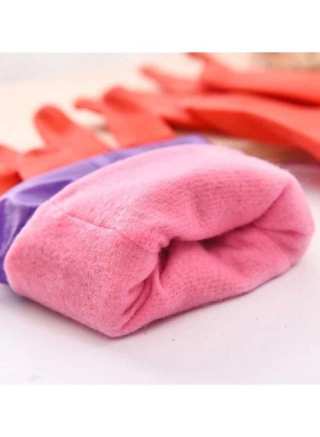 Pair Of Rubber Gloves Red/Purple L - Image 4